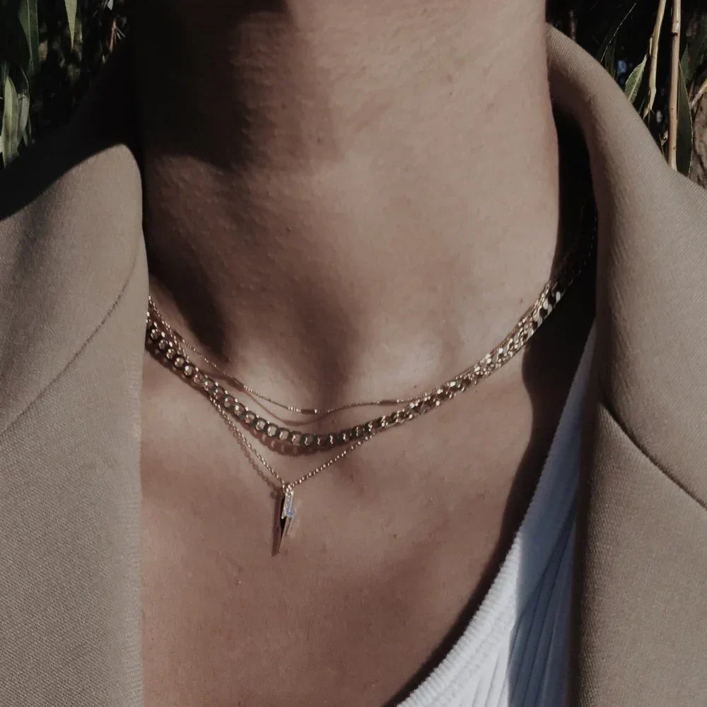 Collar Cadena Eslabón Plana | Golden