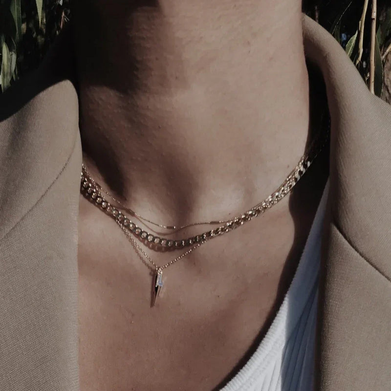 Collar Cadena Eslabón Plana | Golden (3/5)