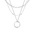 Open Circle Three Row Necklace | Golden Blanco