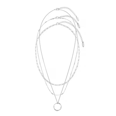 Open Circle Three Row Necklace | Golden Blanco (2/7)