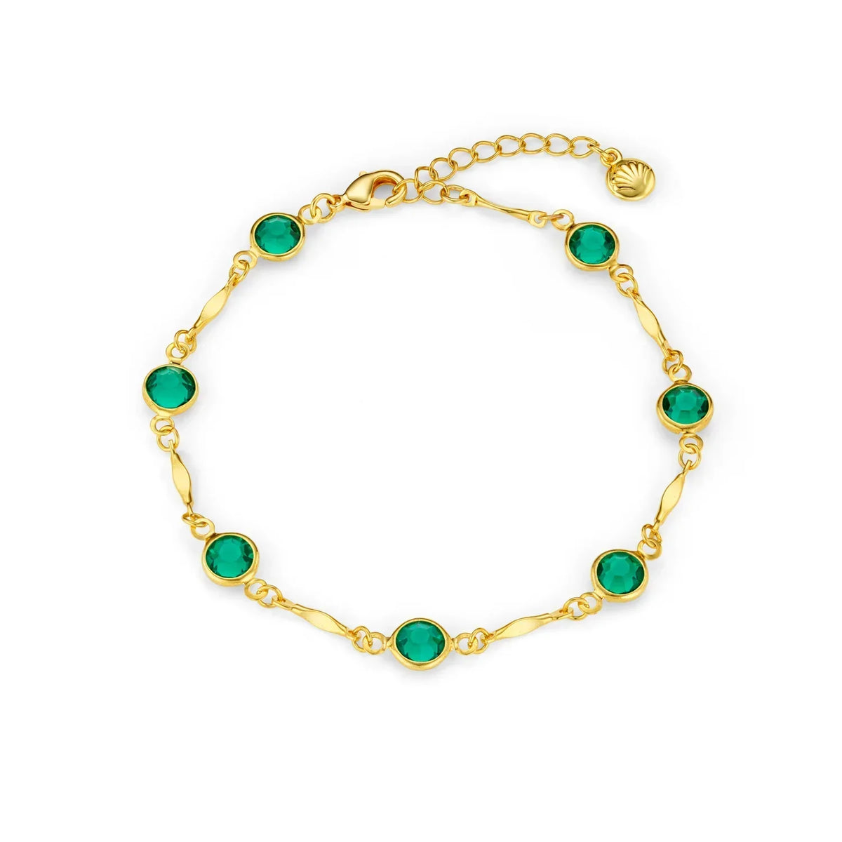 Pulsera Cadena Eslabón Esmeralda | Golden