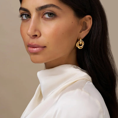Pendientes Entrelazados Statement | Golden (5/6)