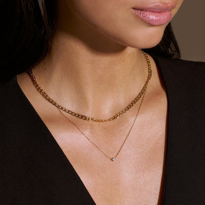Flat Link Curb Chain Necklace | Golden Blanco (6/7)