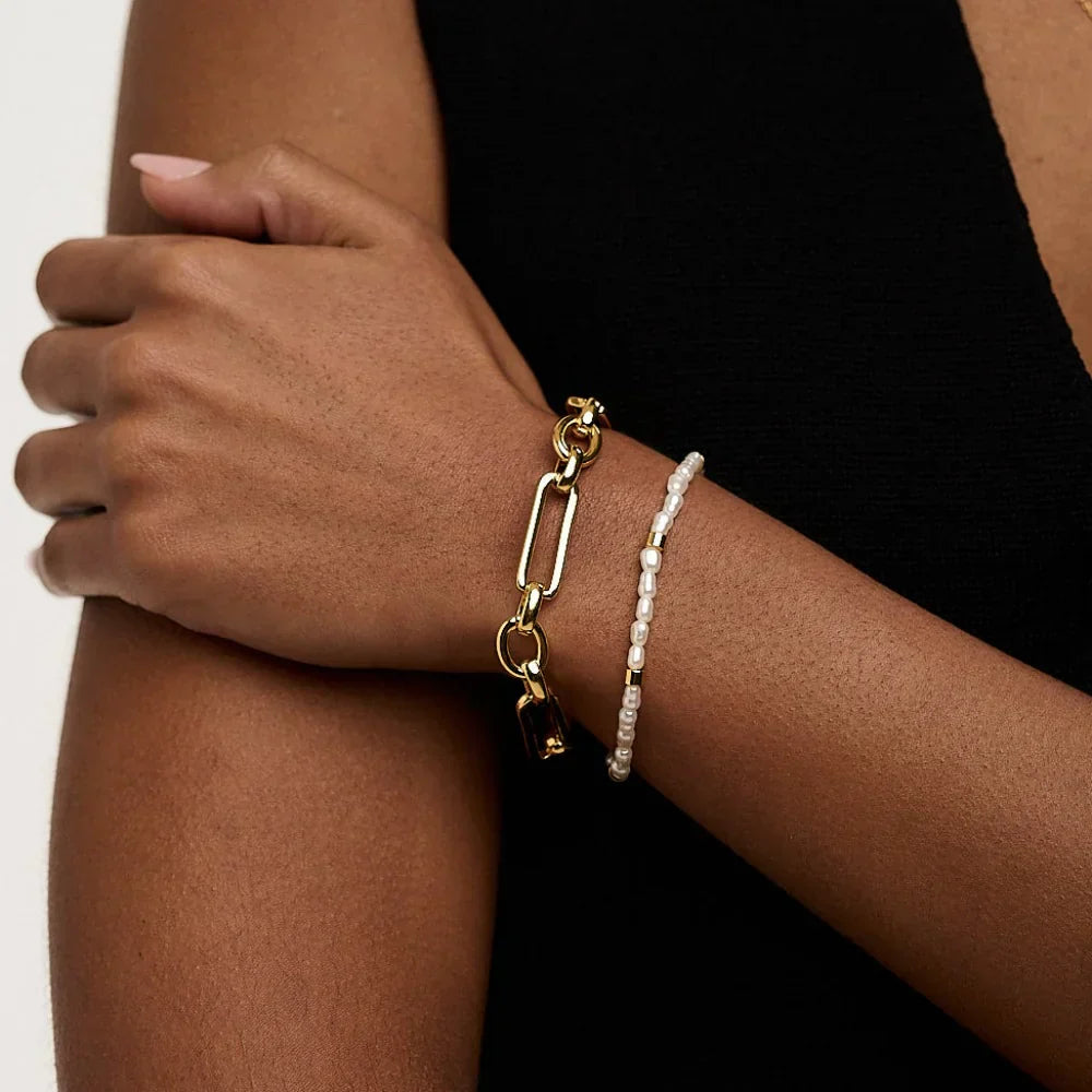 Pulsera T-Bar Eslabón | Golden