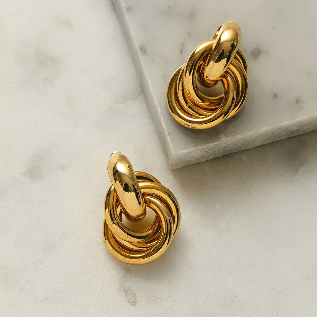 Pendientes Entrelazados Statement | Golden