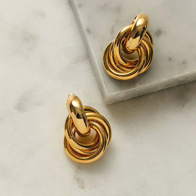 Pendientes Entrelazados Statement | Golden (2/6)