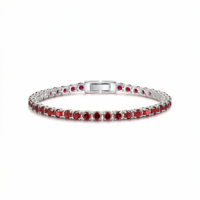 Pulsera de Tenis Rubí | Golden Blanco (1/2)