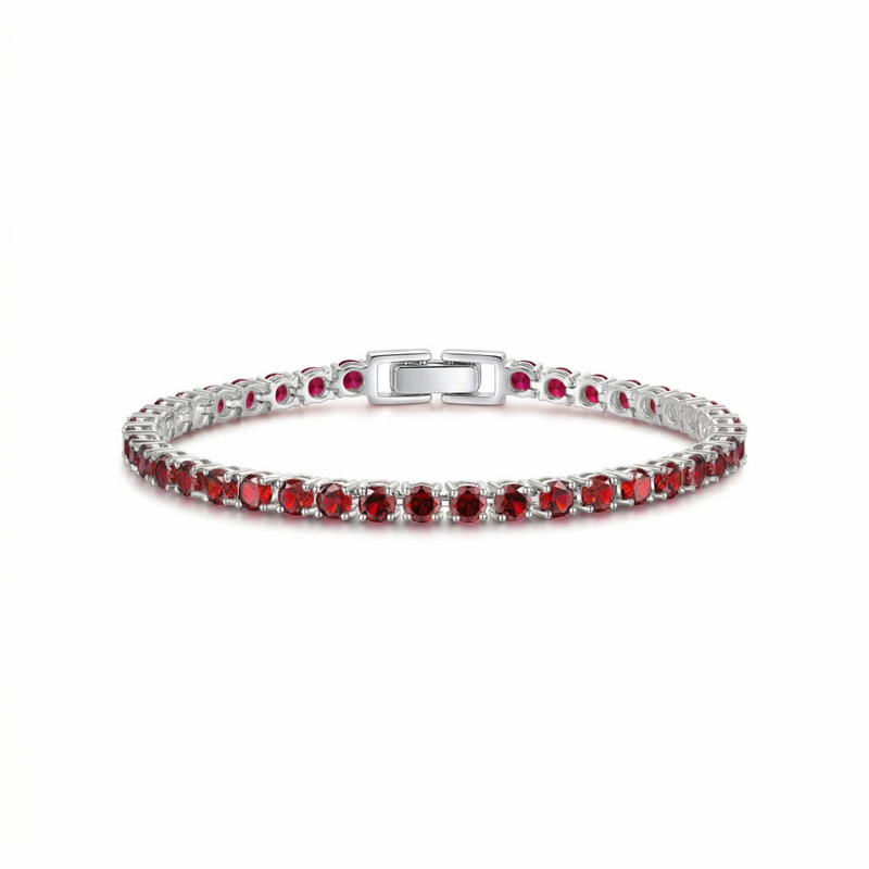 Pulsera de Tenis Rubí | Golden Blanco (1/2)