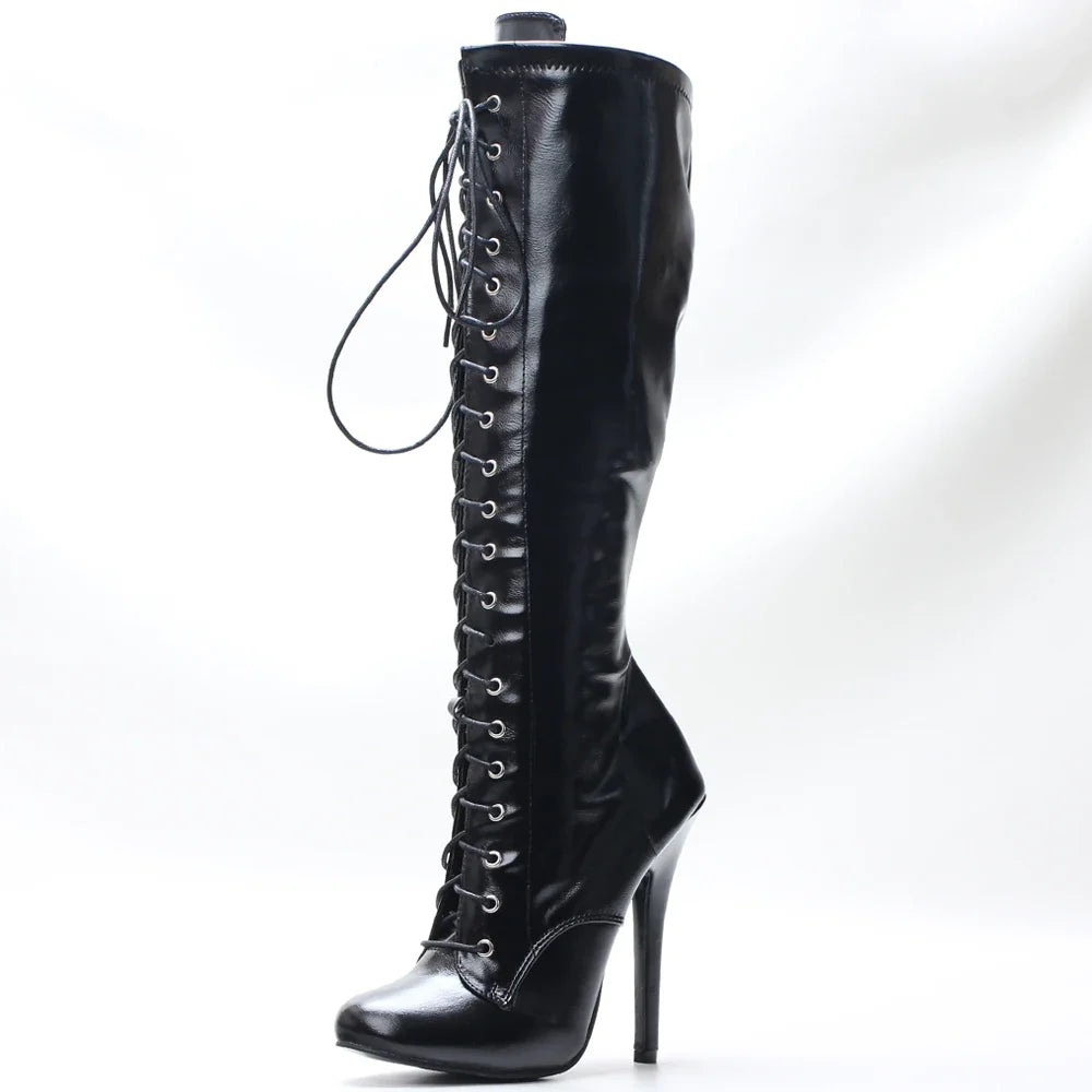 Valentina Lace-Up Knee High Boots