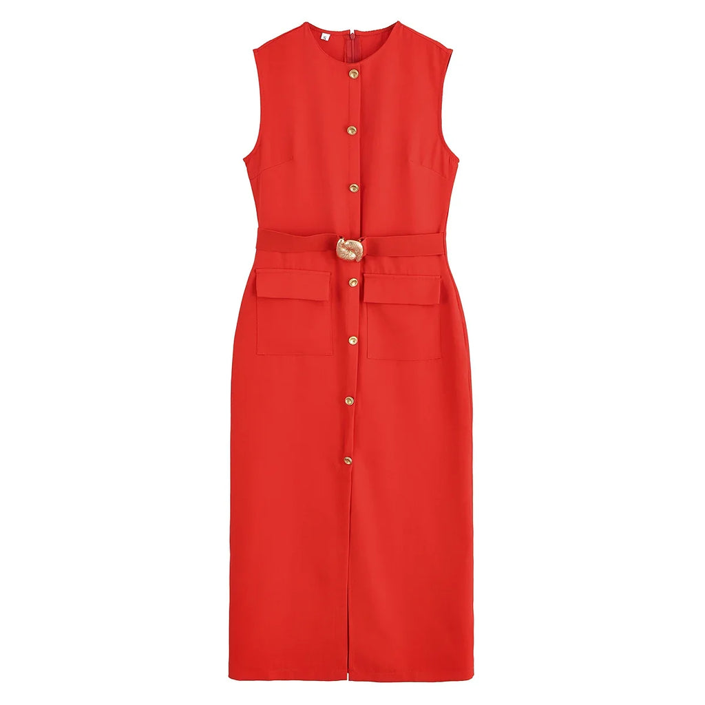 Clara Belted Midi Dress