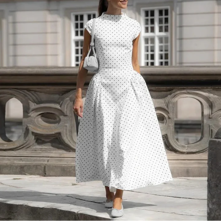 Vintage Polka Dot Maxi Dress