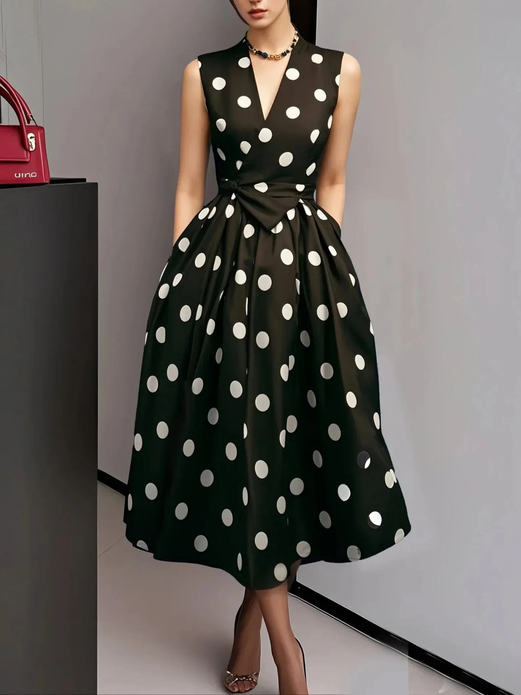 Clara French Polka Dot Dress