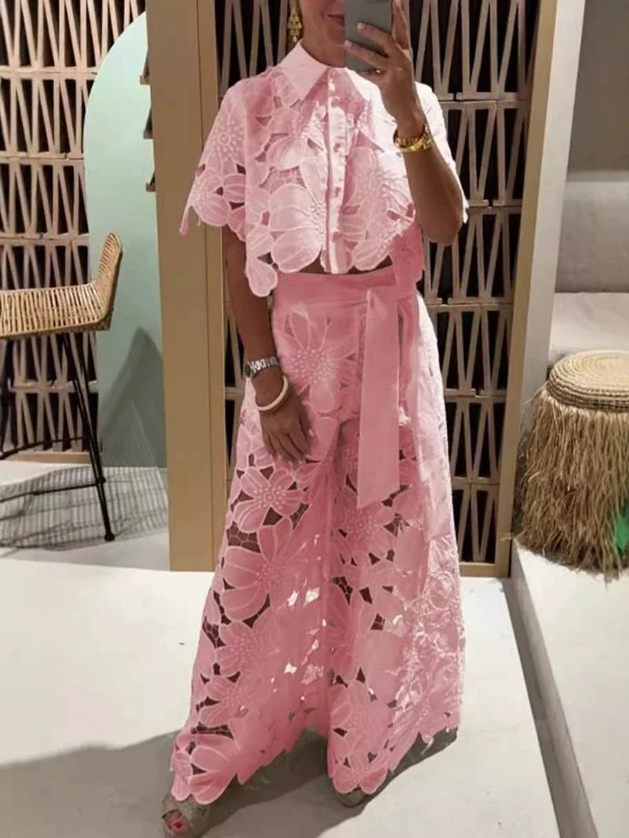 Isla Embroidered Two-Piece Set