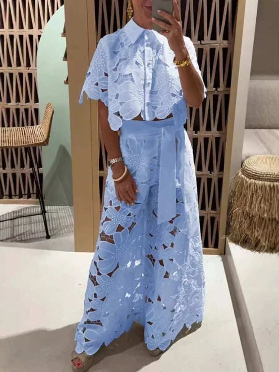 Isla Embroidered Two-Piece Set