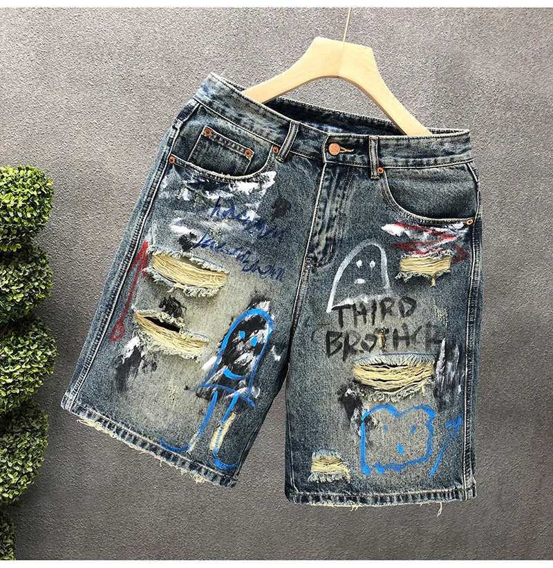 Rebel Ripped Denim Shorts