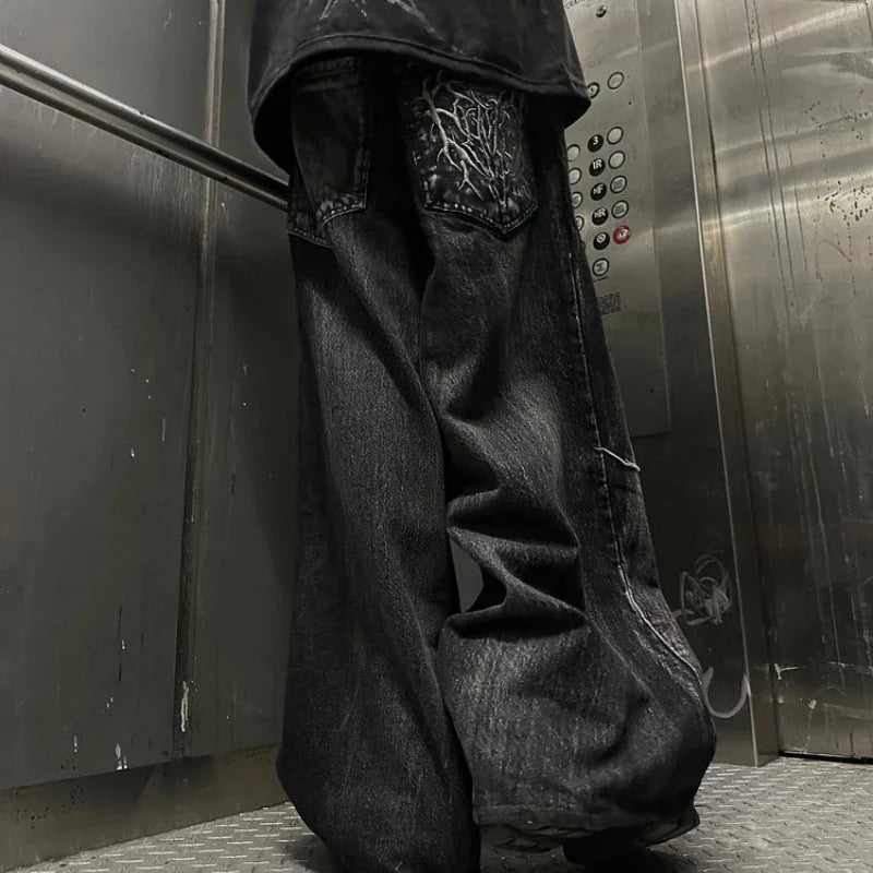 Unisex Gothic Baggy Jeans