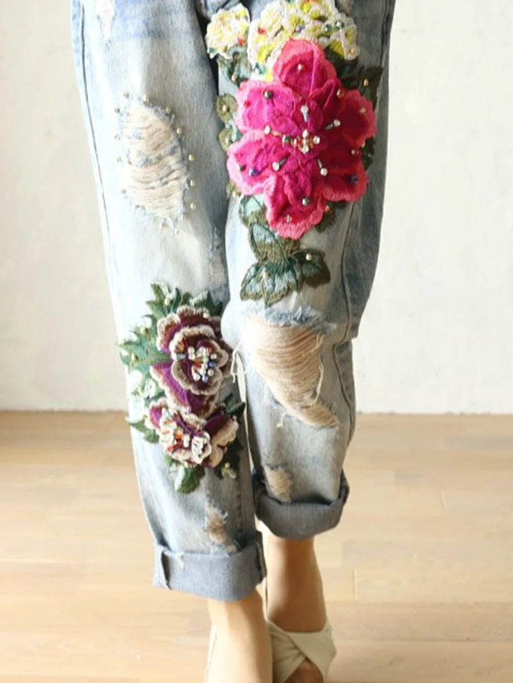 Luna Embroidered Denim Pants