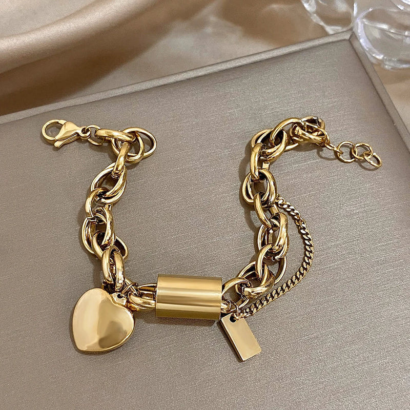 Heartened Chunky Bracelet | Golden Blanco (4/9)