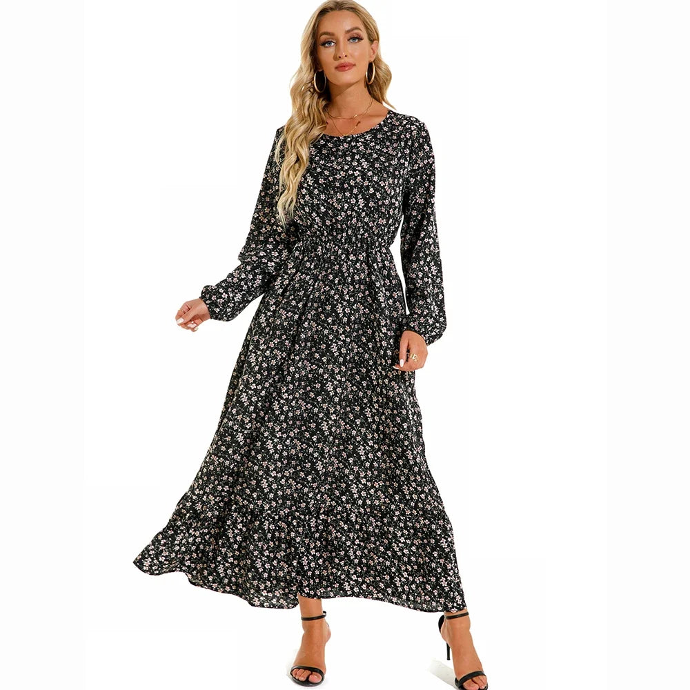 Bohemian Floral Chiffon Maxi Dress