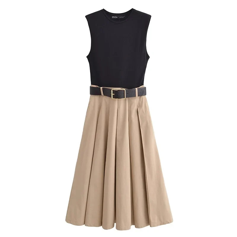 Luna Pleated Midi Dress