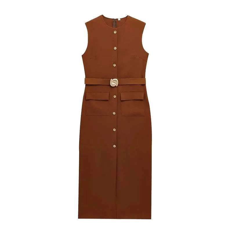 Clara Belted Midi Dress