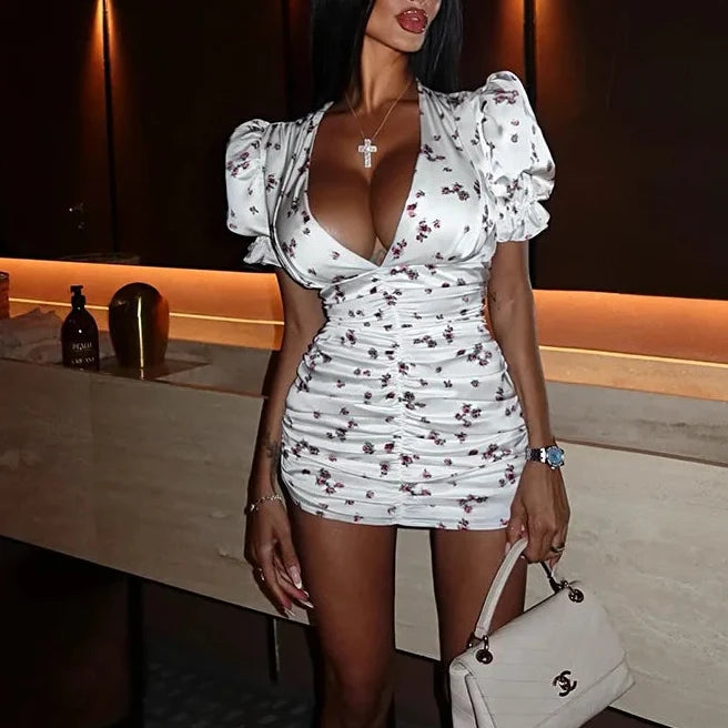 Vestido ajustado con estampado floral
