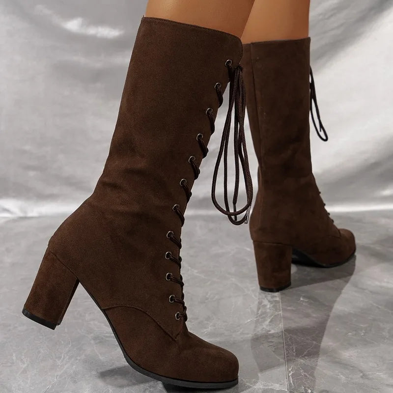 Valerie Cross Lace Boots