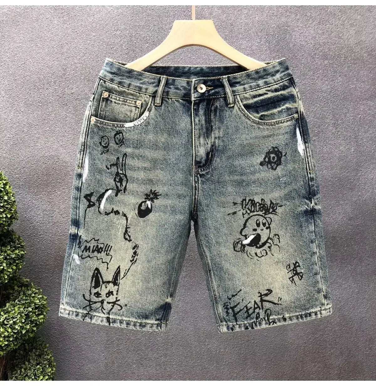 Rogue Cartoon Denim Shorts