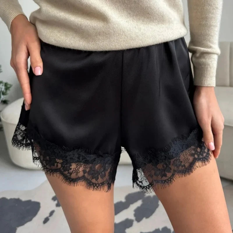 Amour Satin Lace Shorts
