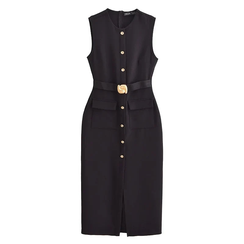 Clara Belted Midi Dress