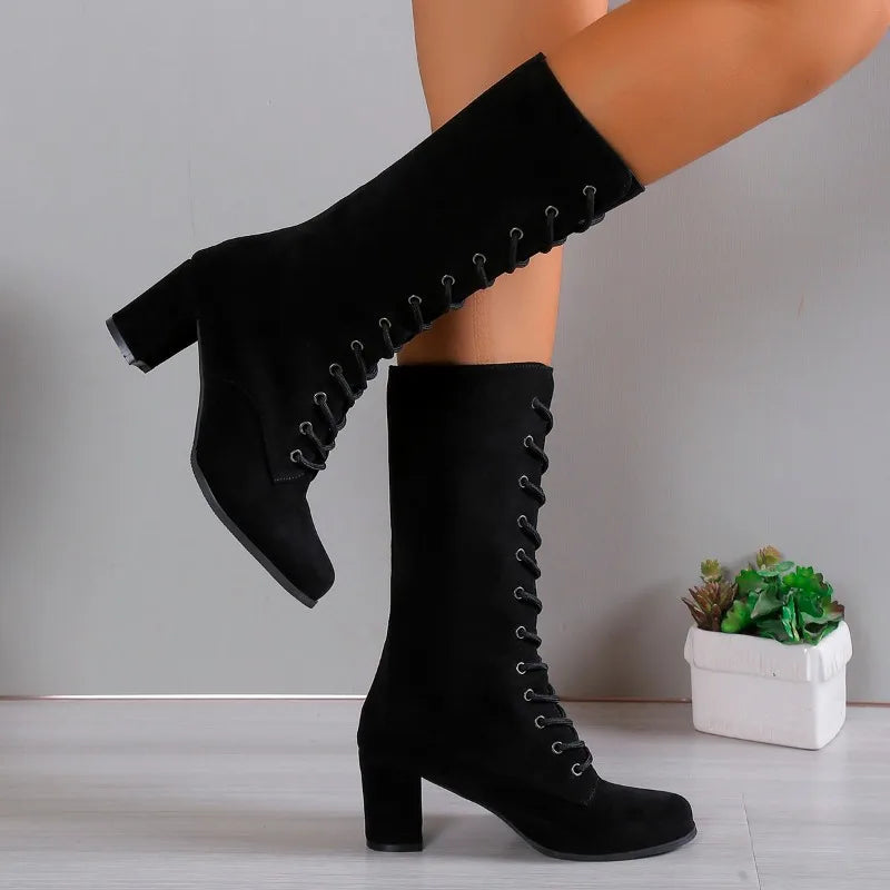 Valerie Cross Lace Boots