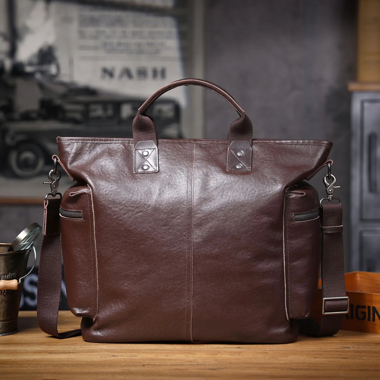 Luca Leather Briefcase