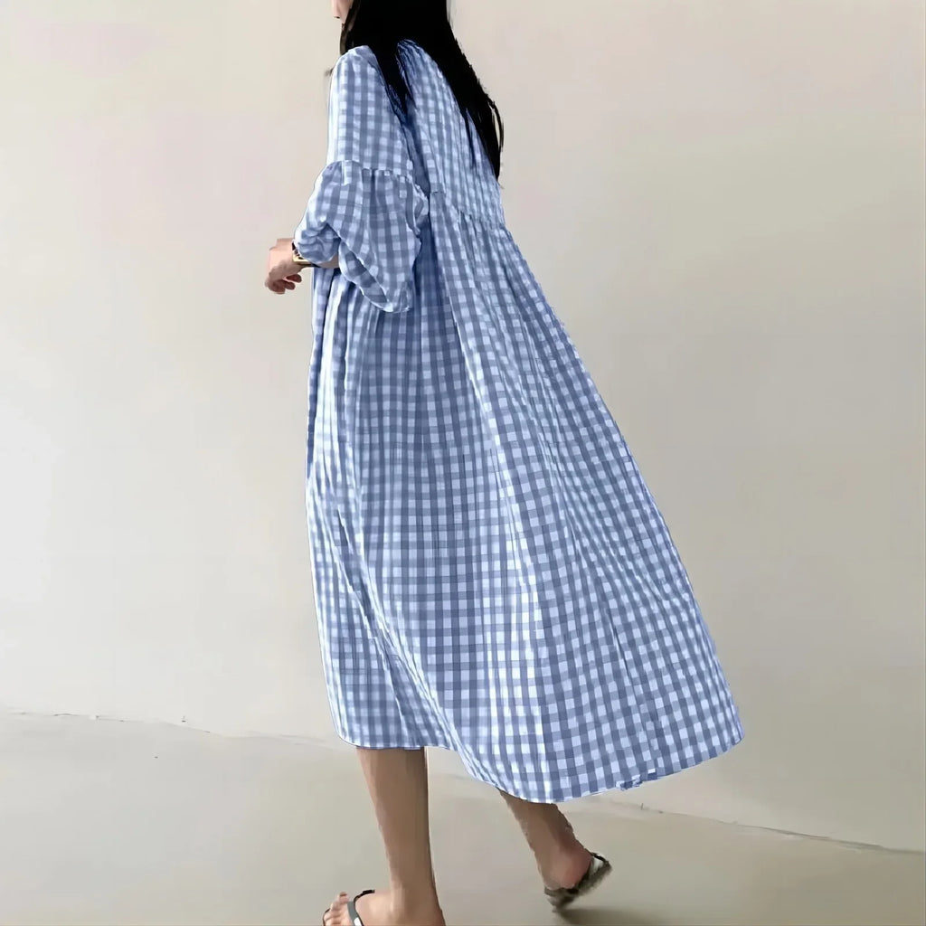 Isla Vintage Check Midi Dress