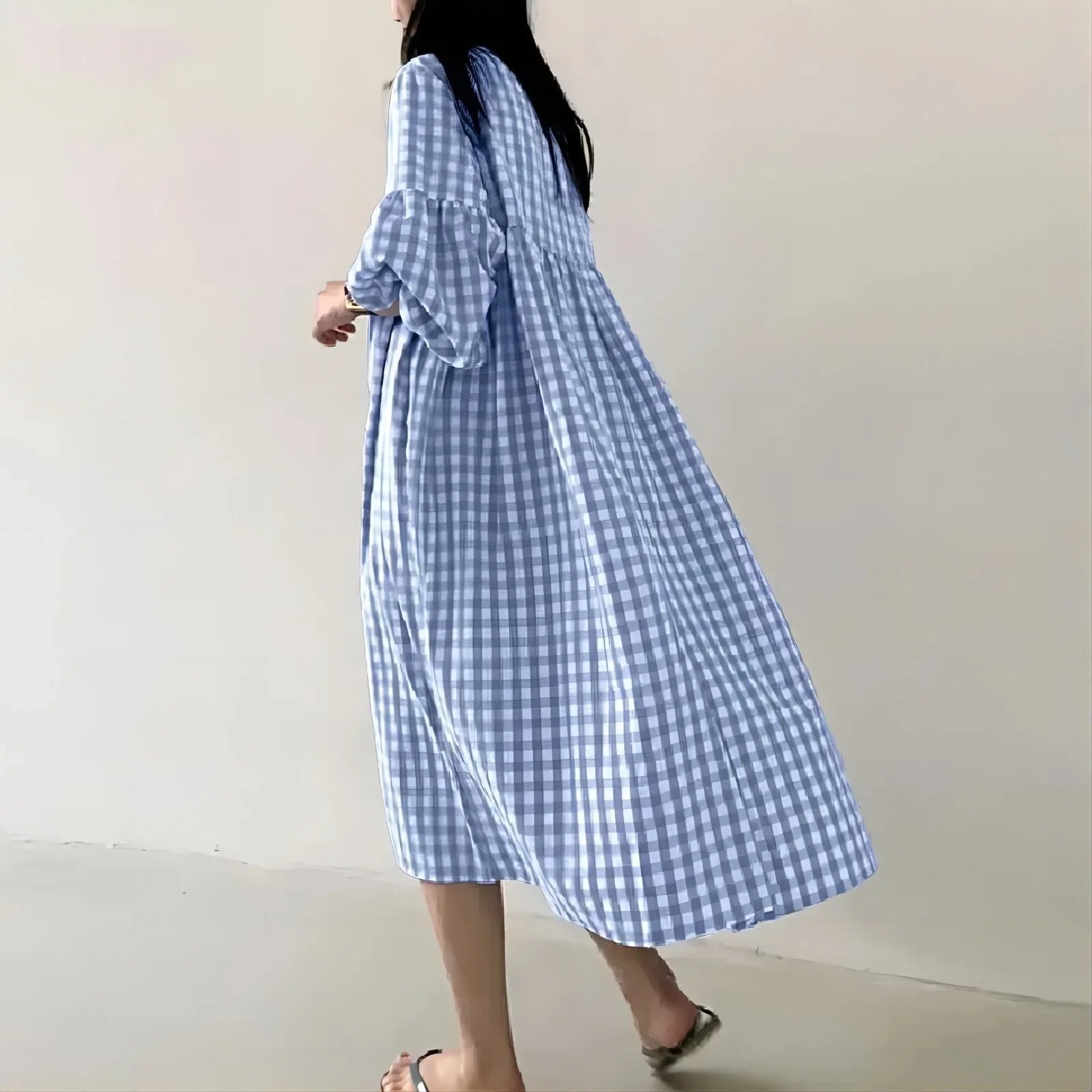 Isla Vintage Check Midi Dress