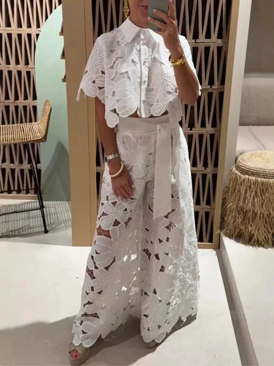 Isla Embroidered Two-Piece Set