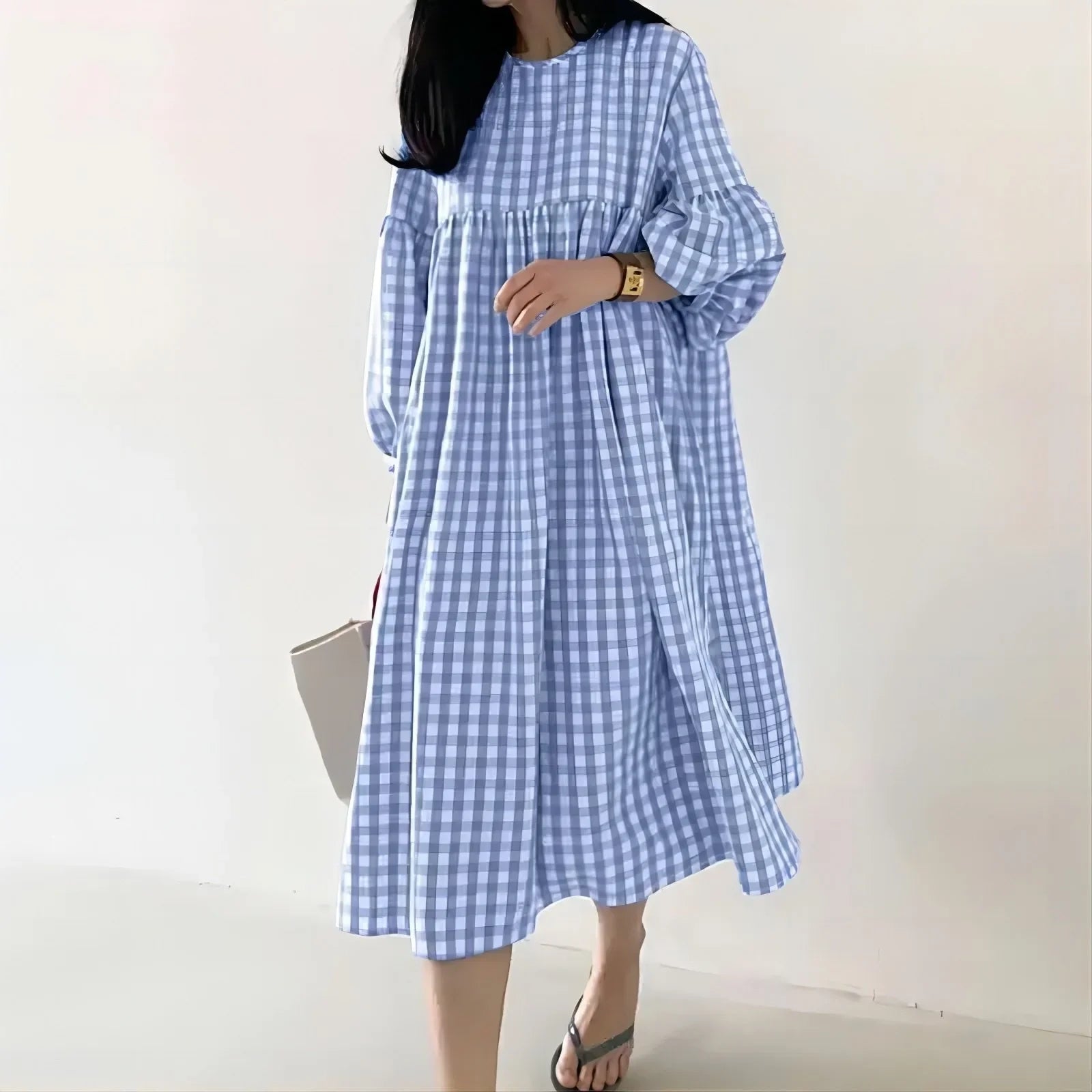 Isla Vintage Check Midi Dress