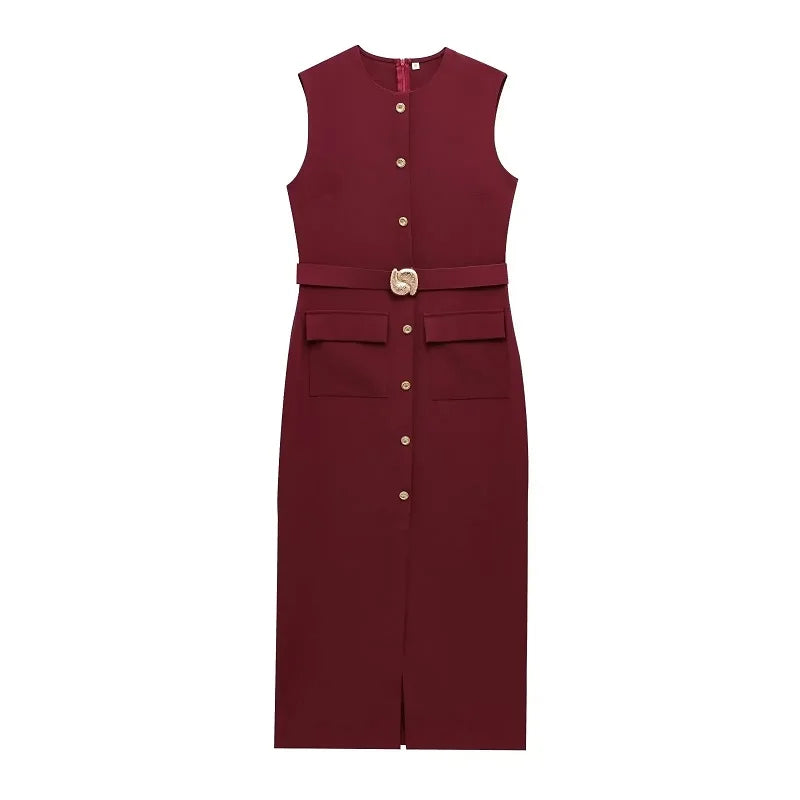Clara Belted Midi Dress