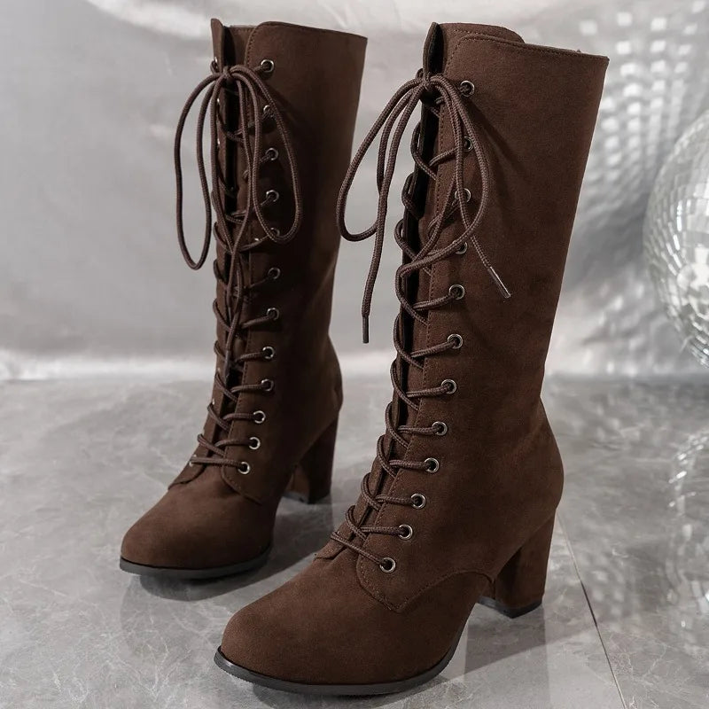 Valerie Cross Lace Boots