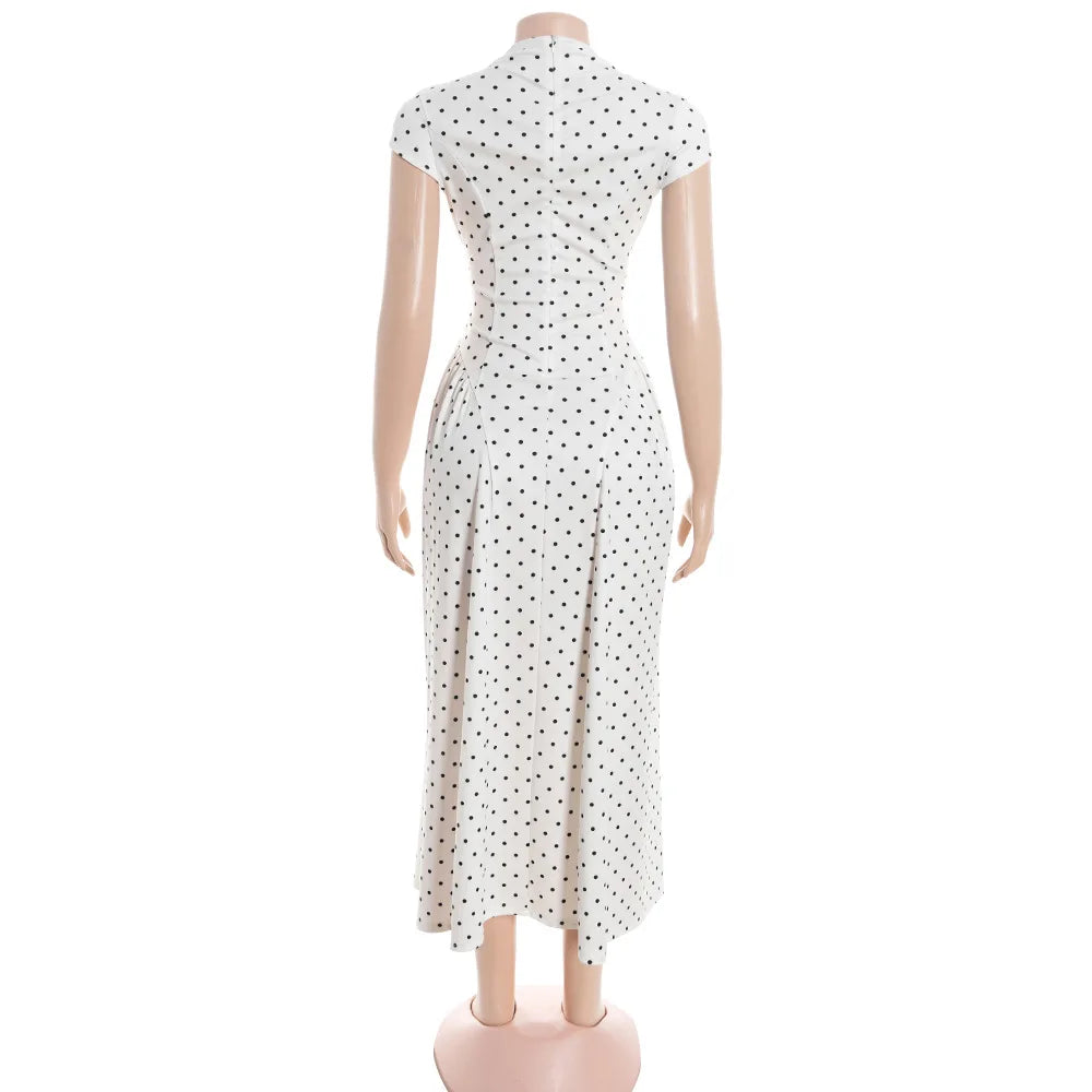 Vintage Polka Dot Maxi Dress