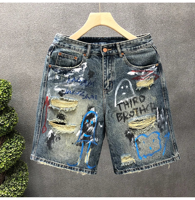 Rebel Ripped Denim Shorts