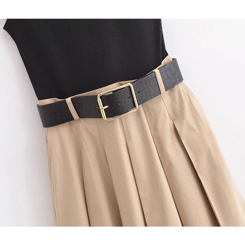 Luna Pleated Midi Dress