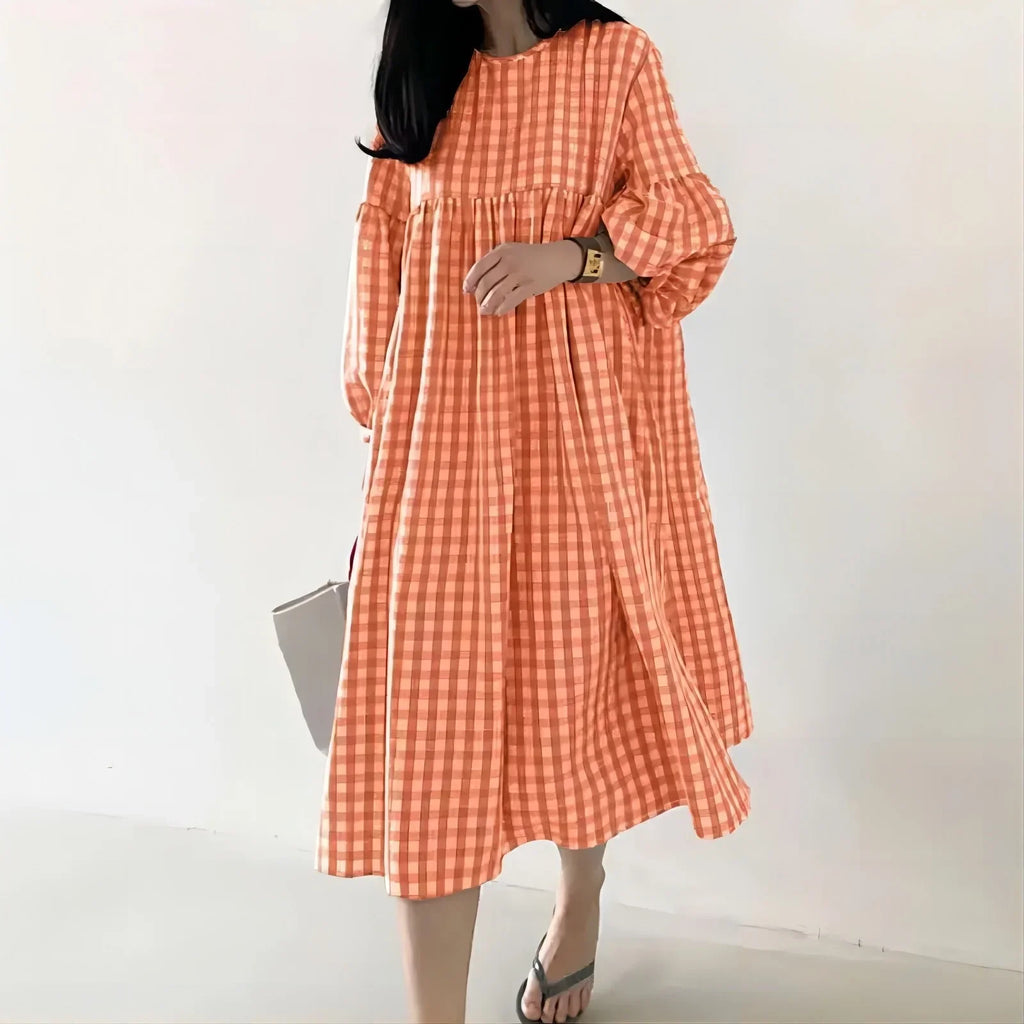Isla Vintage Check Midi Dress