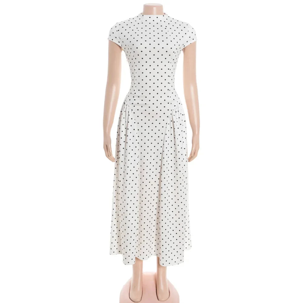 Vintage Polka Dot Maxi Dress