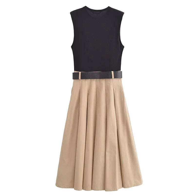 Luna Pleated Midi Dress