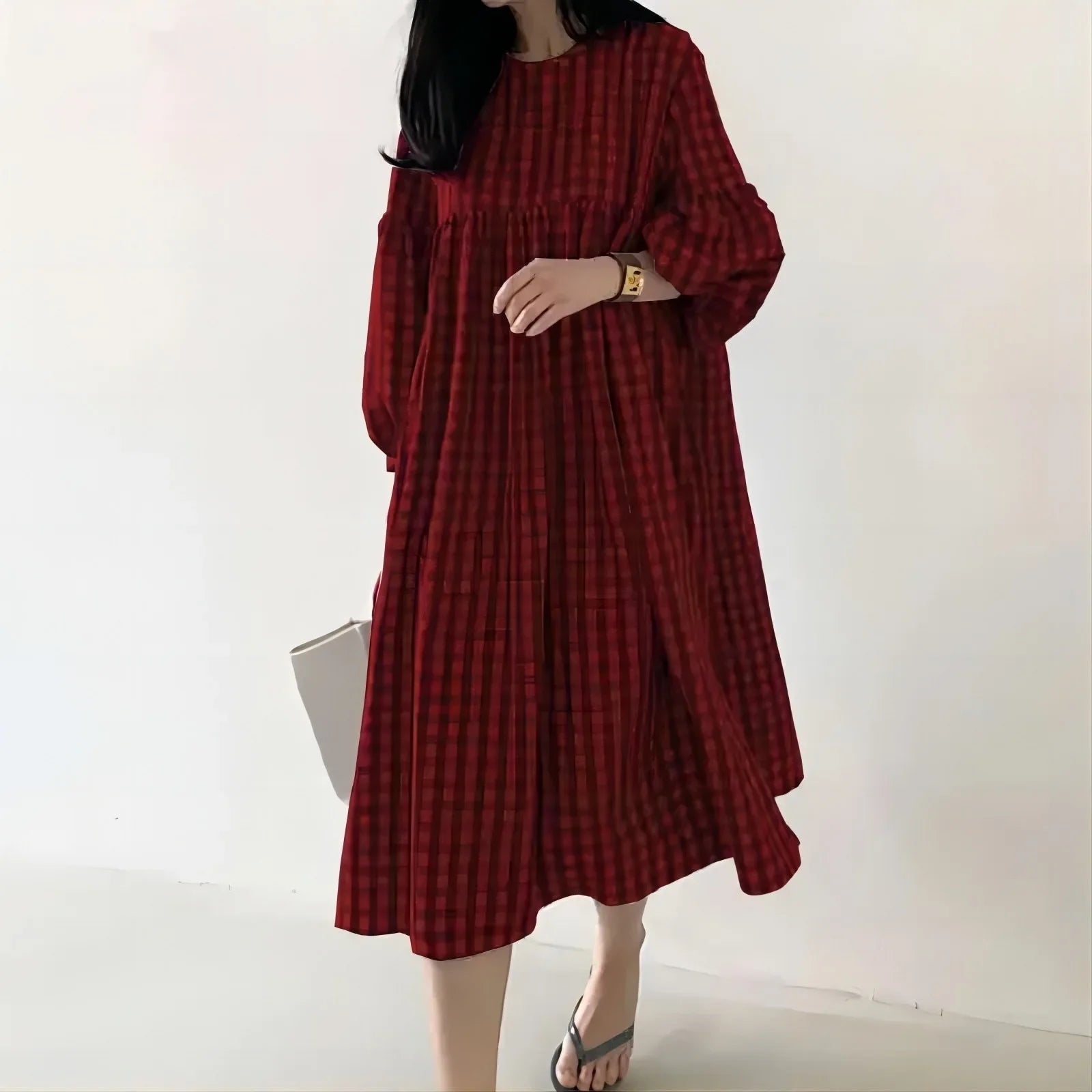 Isla Vintage Check Midi Dress