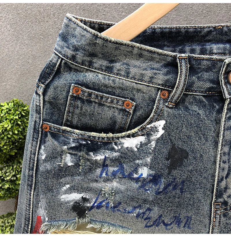 Rebel Ripped Denim Shorts