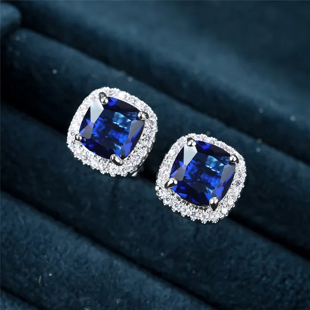 Pendientes Studs Cuadrados Saphir | Golden Blanco