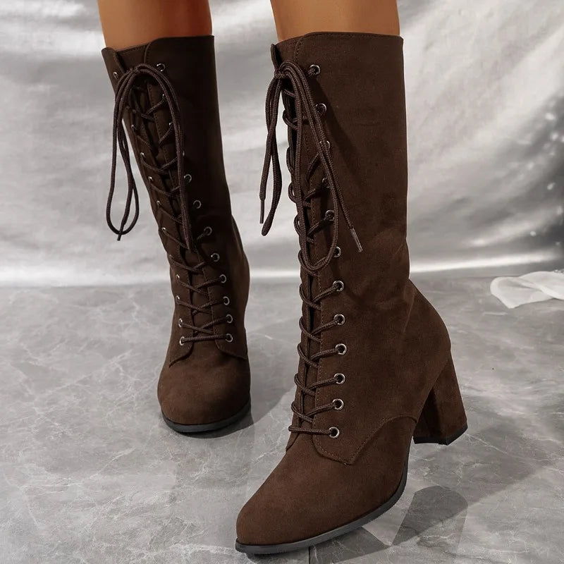 Valerie Cross Lace Boots