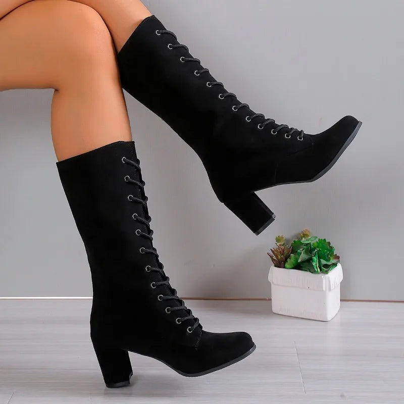 Valerie Cross Lace Boots
