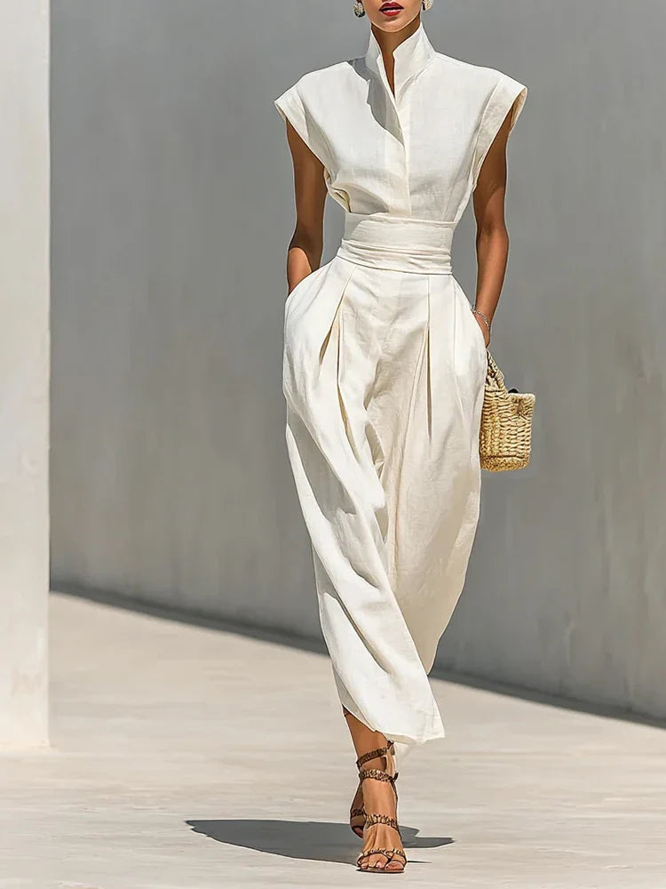 Clara Pleated Midi Dress